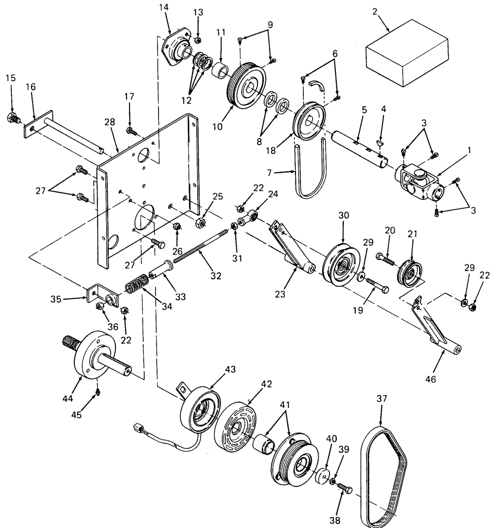 Pto And Clutch Mounting Diagram and Parts List for 085 169110100-GMT Cub Cadet Generator